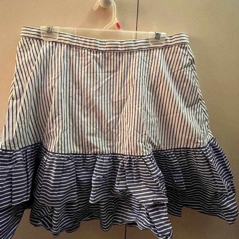 J. Crew striped ruffle hem skirt